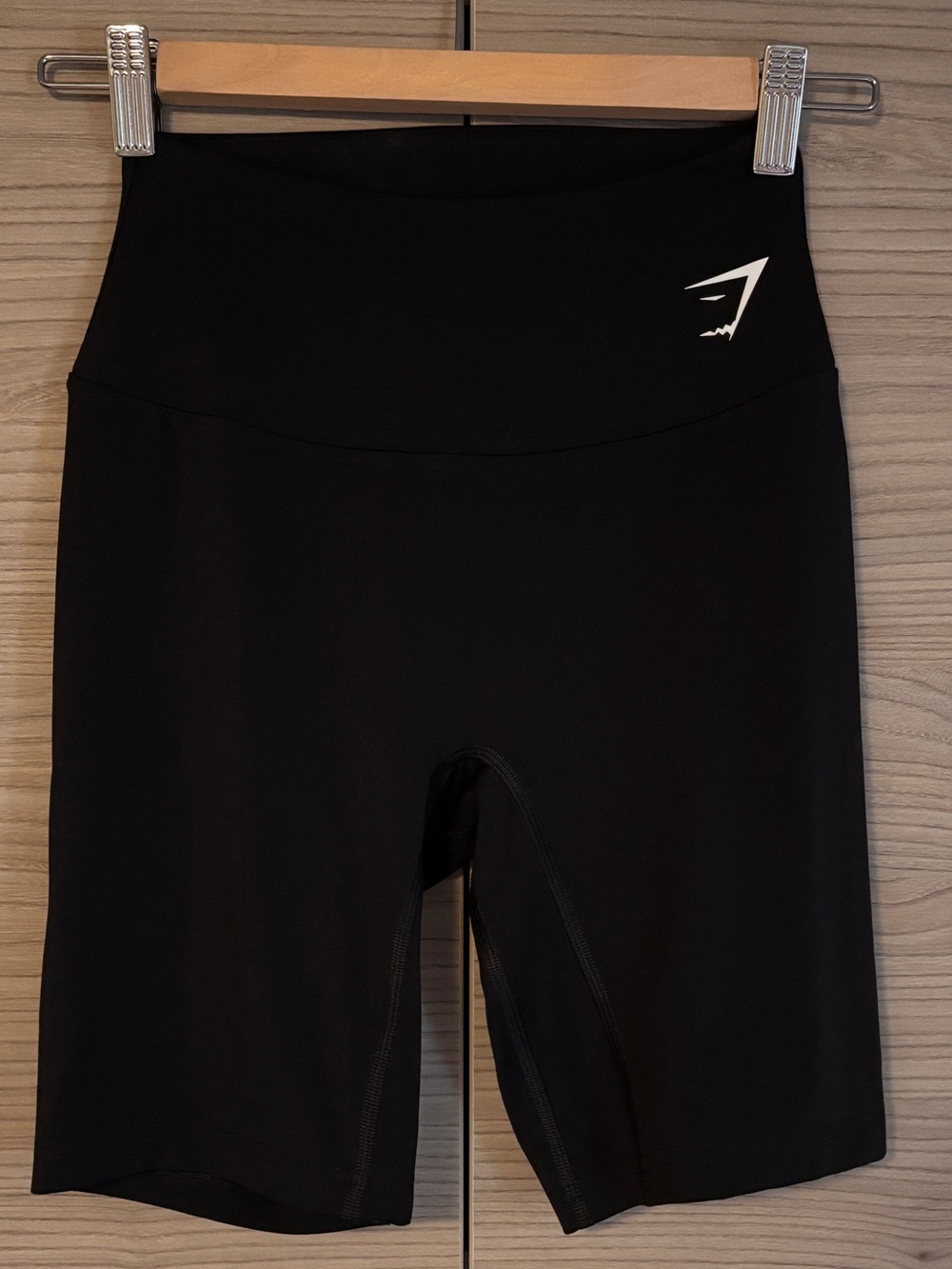 Gymshark Black High-Waist Bike Shorts with Logo